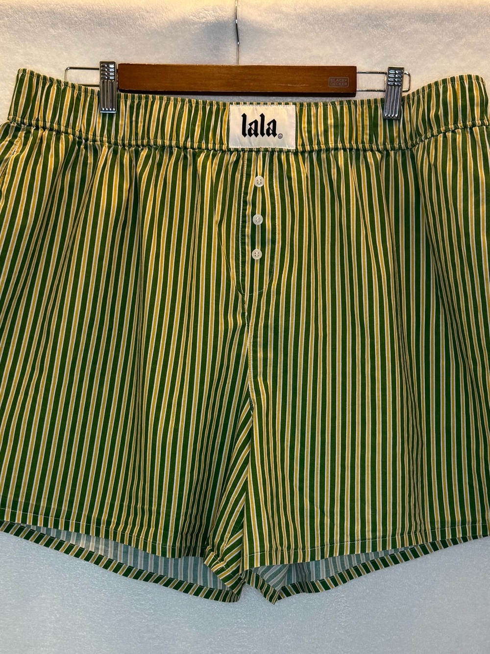 LaLa Shorts Green Yellow Stripe Shorts Edgy Grunge Maximalist Streetwear 2X 3X